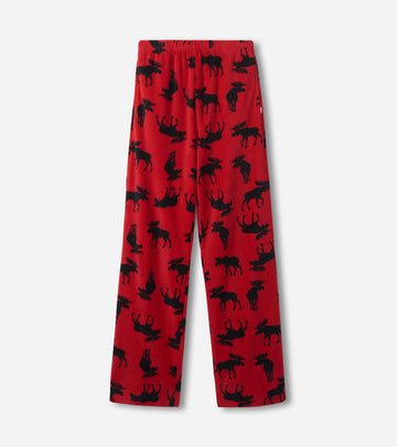 Little Blue House Moose on Red Adult Polar Pants